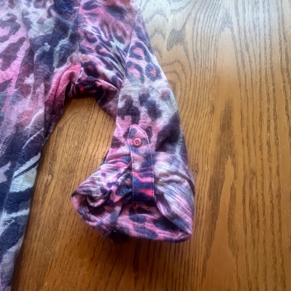 David Cline Crushed Long Sleeve Semi Sheer Pink Jungle Dyed Button Down M Artsy - Picture 3 of 9